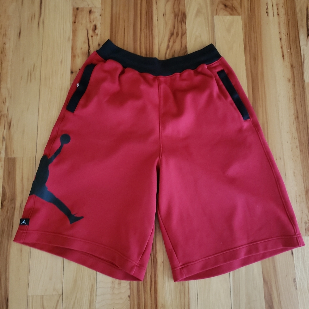 Red Athletic Shorts with Black Accents